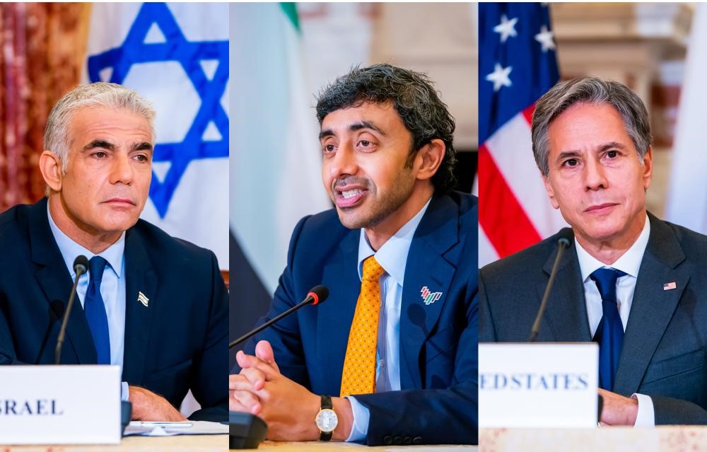 UAE Foreign Minister with Israel and US Foreign Minsters