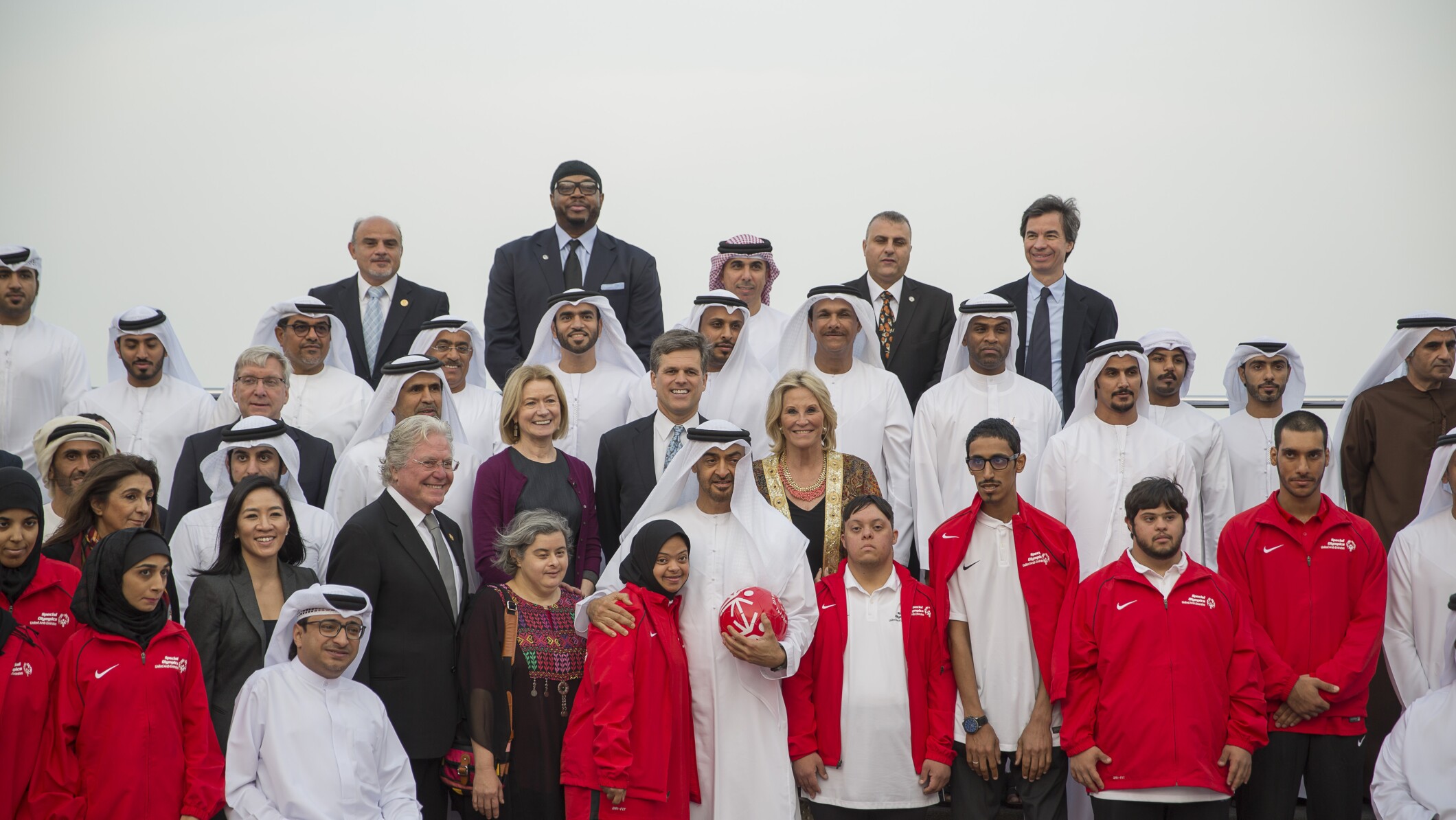 HH Sheikh Mohamed Bin Zayed Al Nahyan seated at the Special Olympics