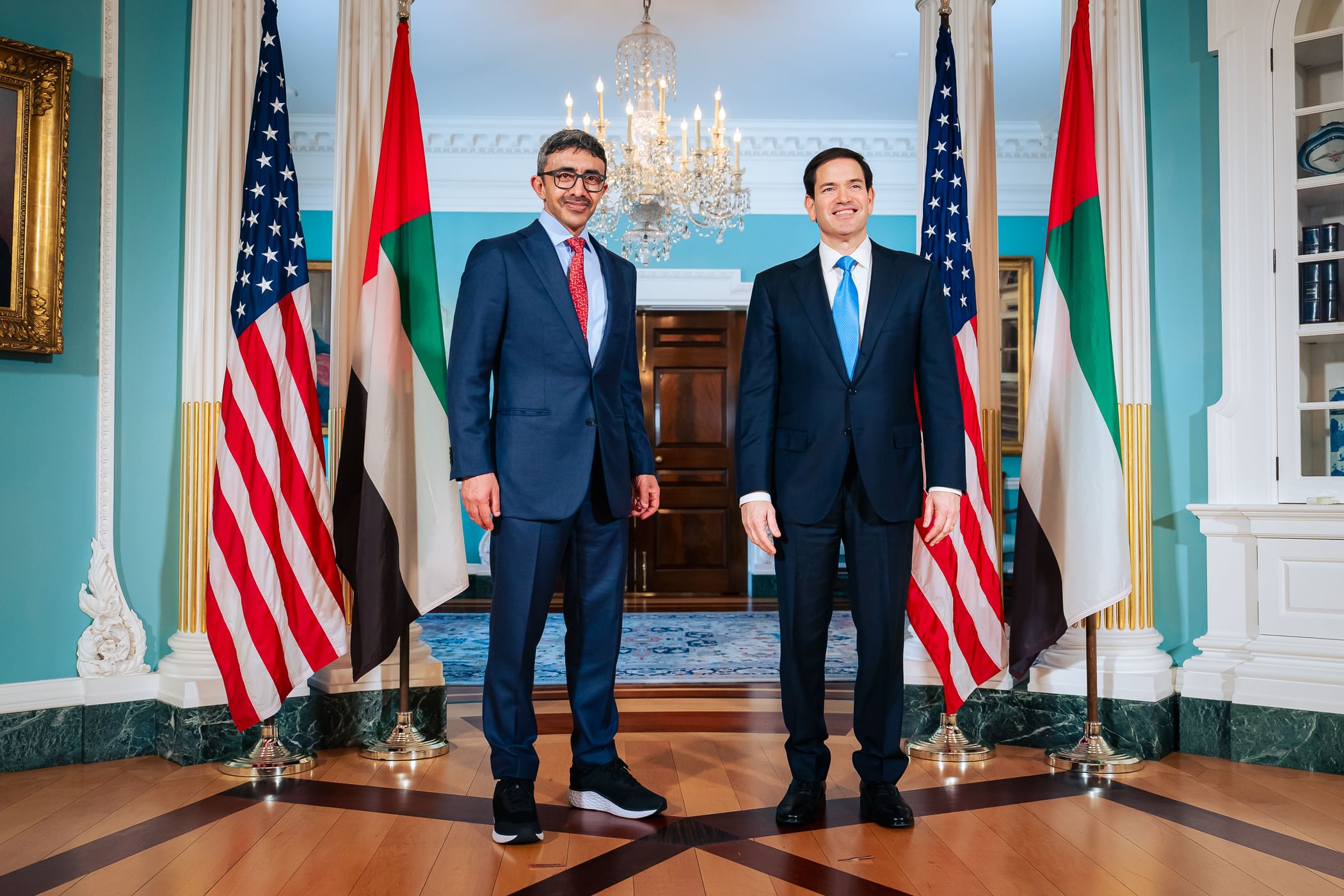H.H. Sheikh Abdullah bin Zayed Al Nahyan, Deputy Prime Minister and Minister of Foreign Affairs, met with Marco Rubio, US Secretary of State, during a working visit to the US capital, Washington DC.