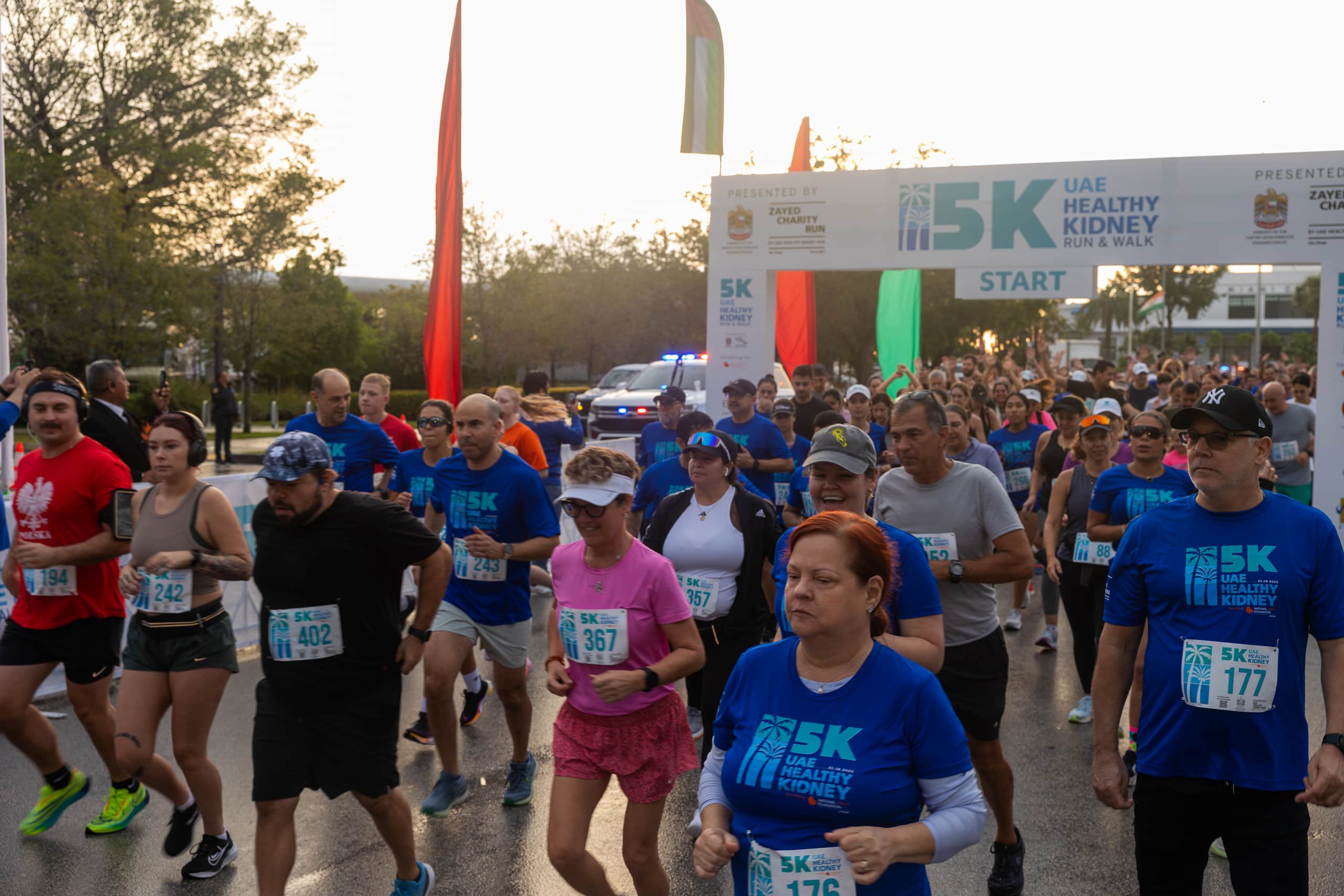 the 5K UAE Healthy Kidney Run kicks off in front of the iconic Miami City Hall