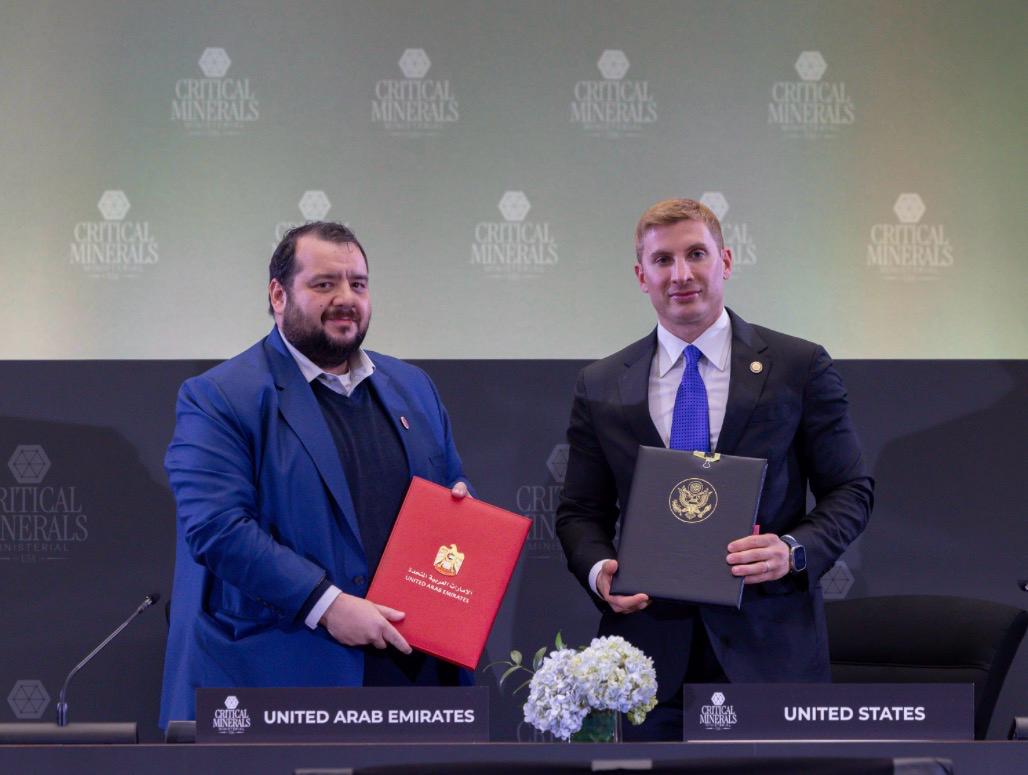UAE and United States Sign Framework to Strengthen Secure Supply of Critical Minerals and Rare Earths on the Sidelines of U.S. Critical Minerals Ministerial  •	Framework aims to accelerate secure supply of critical minerals and rare earths essential to defence, advanced technologies, and industrial resilience in both countries •	Commits both parties to mobilise public and private investment across mining, processing, and recycling value chains, as well as measures to streamline permitting, strengthen market