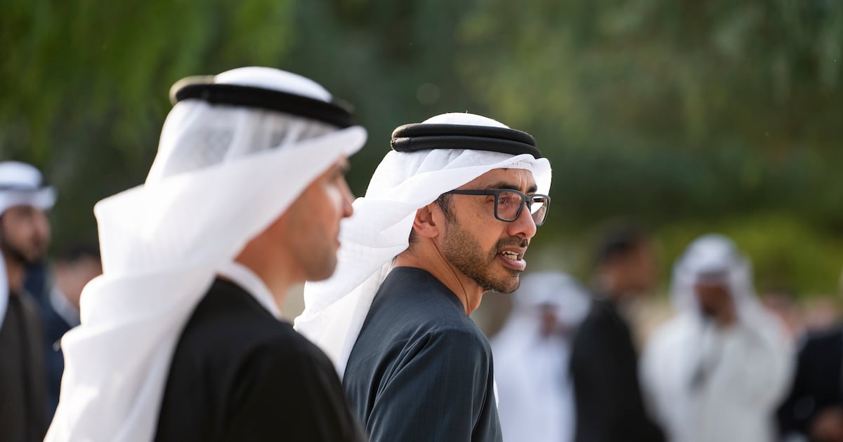 Sheikh Abdullah bin Zayed, UAE Deputy Prime Minister and Minister of Foreign Affairs. Abdulla Al Bedwawi / UAE Presidential Court
