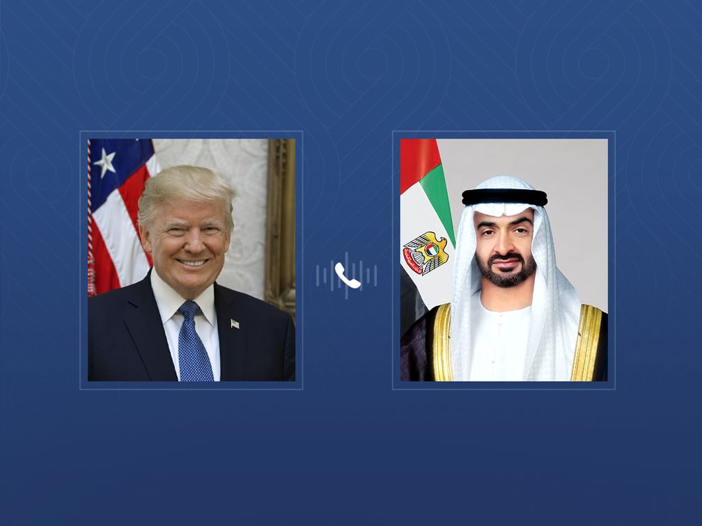 US President Donald Trump and UAE President His Highness Sheikh Mohamed bin Zayed Al Nahyan