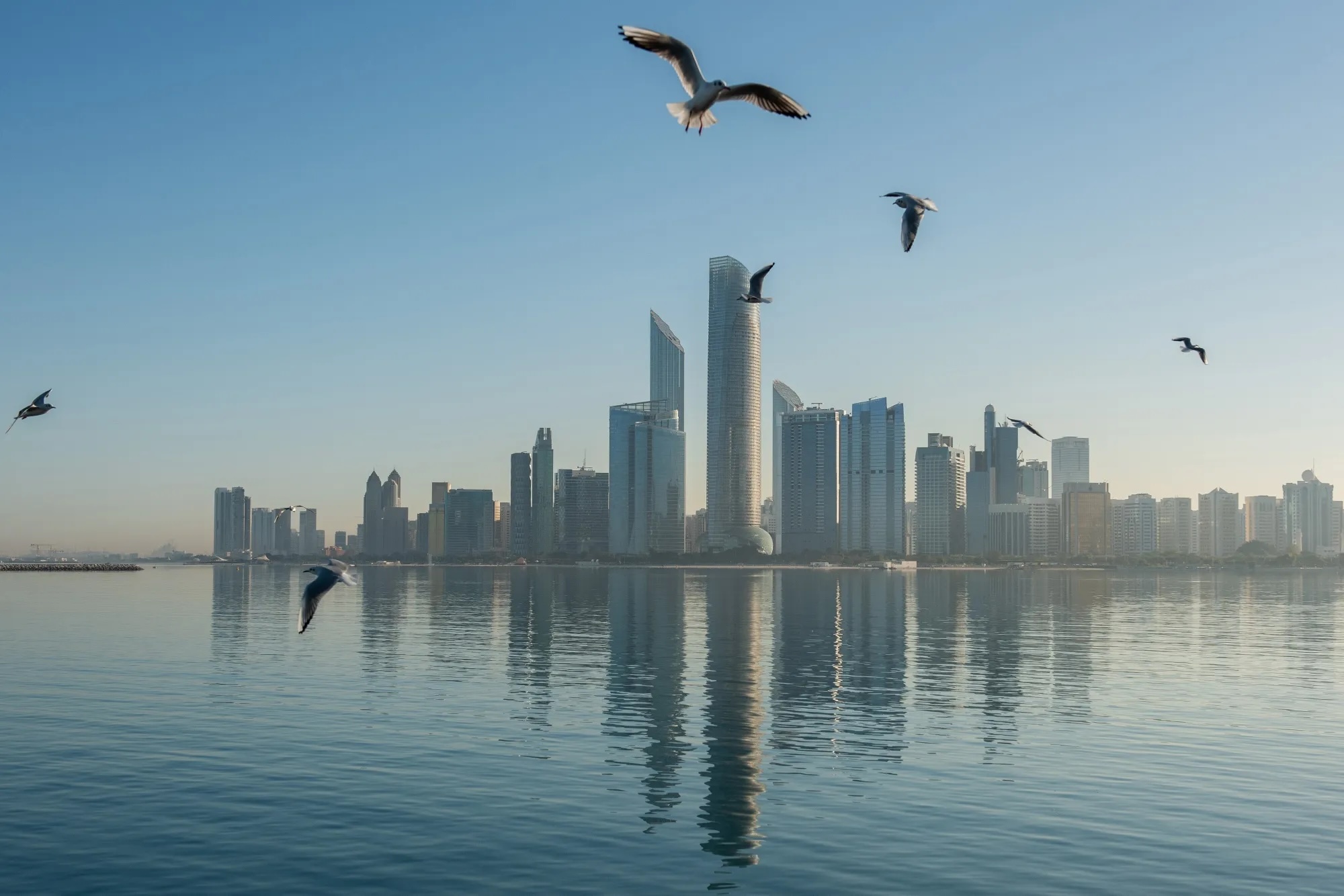 The skyline in Abu Dhabi, United Arab Emirates.Photographer: Vidhyaa Chandramohan/Bloomberg