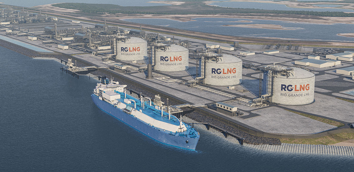 A ship at an export terminal