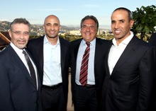 Warner Bros. Entertainment Chairman & CEO Barry Meyer,Ambassador Yousef Al Otaiba, Twentieth Century Fox Chairman Jim Gianopulos and Abu Dhabi Media Company Chairman HE Mohamed Khalaf AlMazrouei at a reception in Beverly Hills, CA