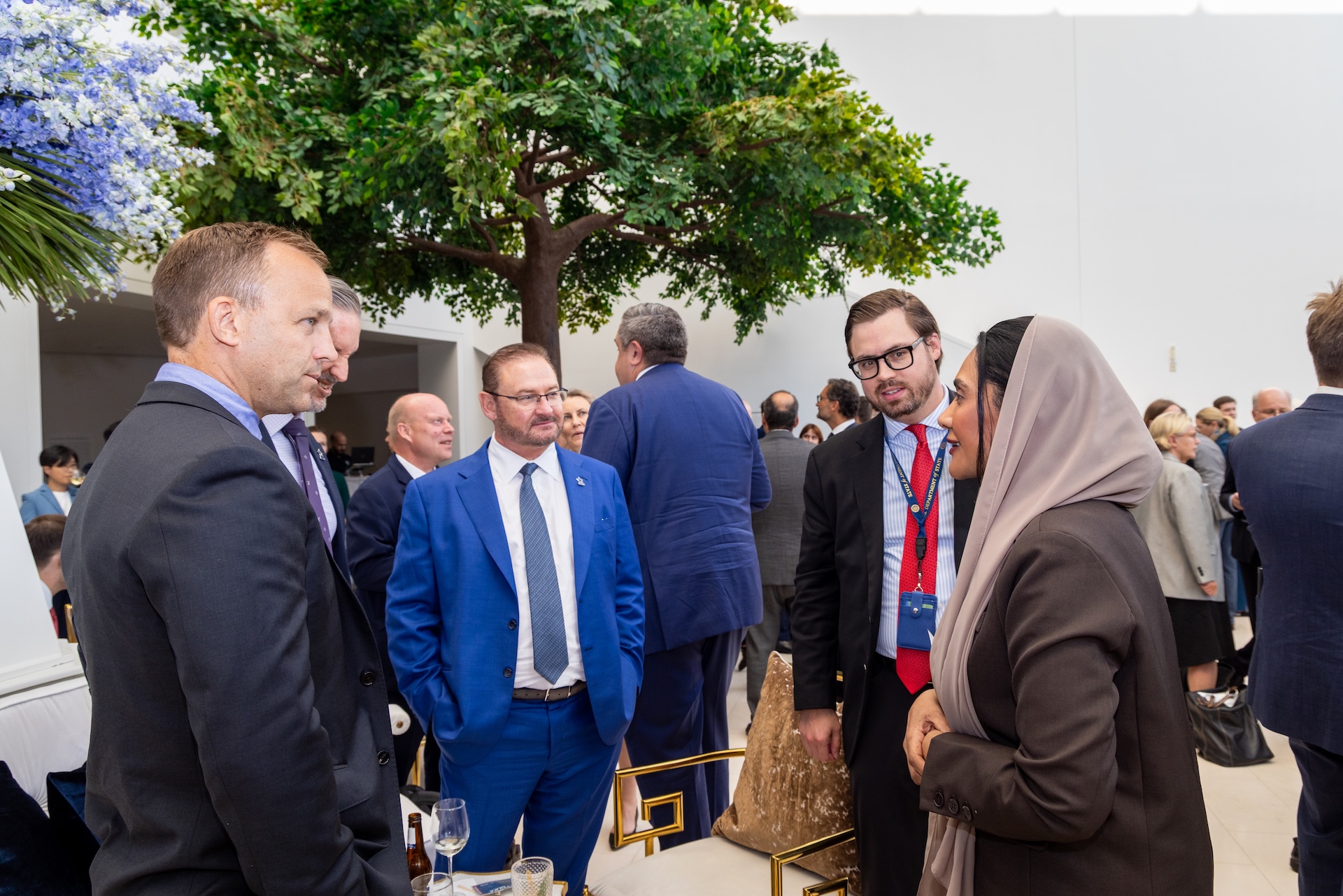 Delegates discussing during the reception