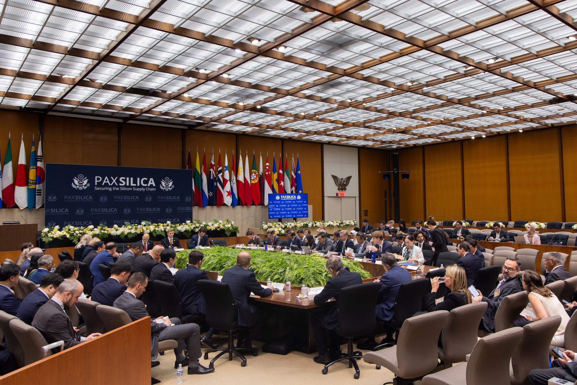 Delegates holding open discussions during the Pax Silica Summit