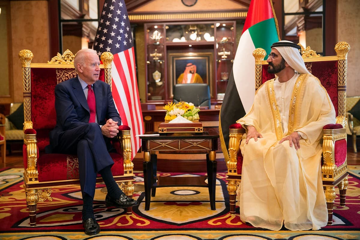United States Vice President Joe Biden (pictured with His Highness Sheikh Mohammed bin Rashid Al Maktoum, UAE Vice President) conducted a two-day visit to the UAE, which underscored the strong bilateral relationship between the two countries. During the visit, the US Vice President called the bond between the UAE and US "one of the most significant in the region" and highlighted the UAE's role in the fight against ISIL and extremism. 