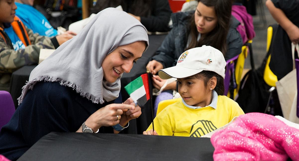 Sharing cultures, creating art and building relationships with our friends at the Boys & Girls Club of East LA and visiting #UAE artists; Shaika Al Mazrou and #KhalidShafar, part of #PastForward, Contemporary Art from the #Emirates, on exhibit now through March 8 at #FowlerMuseum at #UCLA in partnership with Meridian International and co-curated by Noor Al Suwaidi. - Jan. 2015