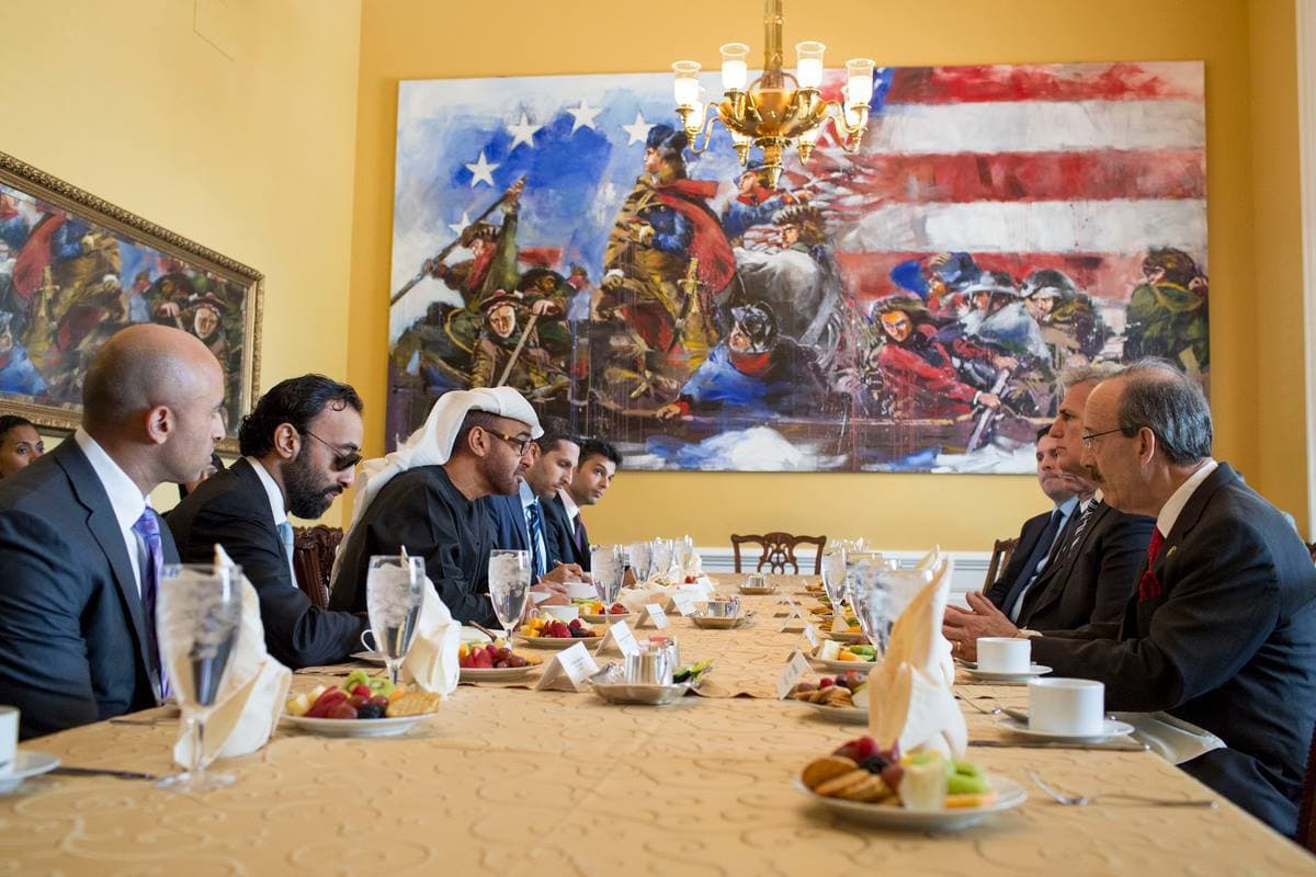 His Highness Sheikh Mohamed bin Zayed Al Nahyan, Crown Prince of Abu Dhabi and Deputy Supreme Commander of the United Arab Emirates Armed Forces, met with US Congressional leaders and senior Obama Administration officials, concluding his two-day visit to Washington.  http://ow.ly/LW13w