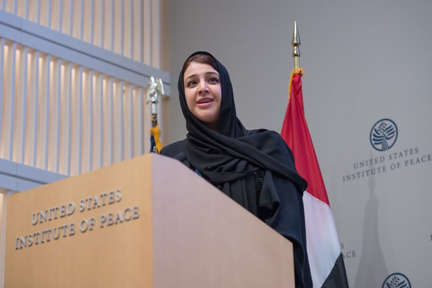 During the third annual Sheikha Fatima Lectureship: "A Shared Global Vision for Women and Peacebuilding”, United Arab Emirates Minister of State Reem Ibrahim Al Hashimy United States Institute of Peace President Nancy Lindborg and Georgetown Institute for Women, Peace, and Security Executive Director Ambassador Melanne Verveer discussed advacing the role of women in all societies, as part of USIP’s focus on building the role of women in the peaceful resolution of conflicts worldwide. More on women in the UA