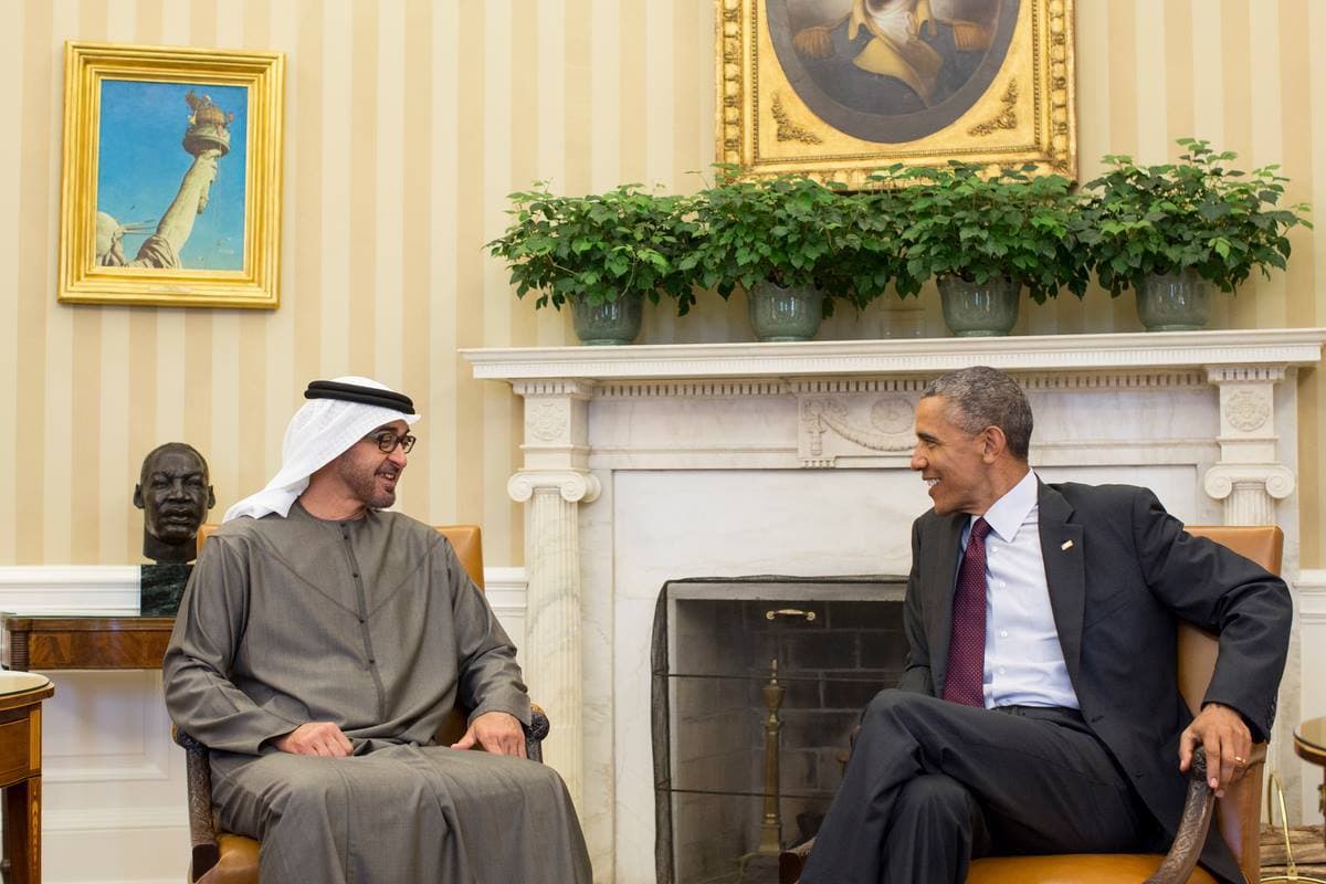 His Highness Sheikh Mohamed bin Zayed Al Nahyan, Crown Prince of Abu Dhabi and Deputy Supreme Commander of the United Arab Emiratess Armed Forces, met with US President Barack Obama and Vice President Joe Biden at The White House today to discuss a range of bilateral and regional issues. More Here: http://ow.ly/LS7wg#UAEUSA