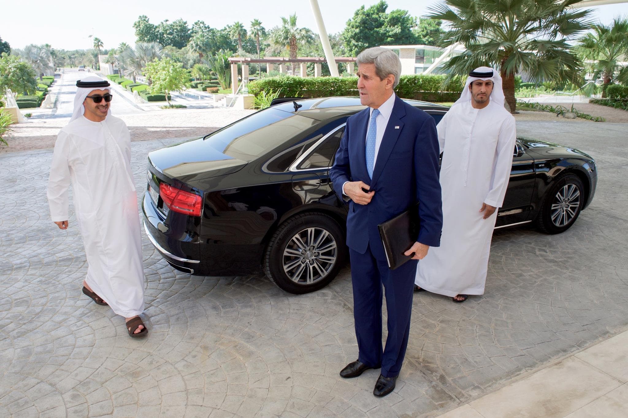 U.S. Secretary of State John Kerry is 'wheels down' in Abu Dhabi, United Arab Emirates. In Abu Dhabi, Secretary Kerry will meet with senior government officials to discuss a range of bilateral and regional political and security issues, with a focus on Syria. Follow the Secretary's trip here: http://go.usa.gov/cbMRF | Photos: https://flic.kr/s/aHsknXV2hZ