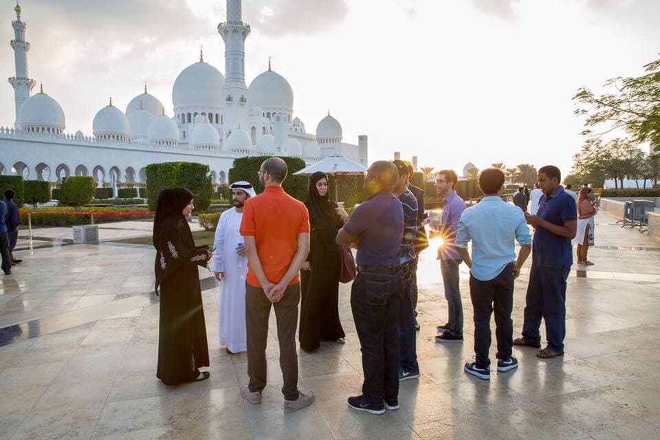 Building bridges of cultural understanding and exchange, ‪#‎Harvard‬ students arrive to a warm ‪#‎UnitedArabEmirates‬ welcome with a tour of the iconic Sheikh Zayed Grand Mosque ‪#‎inAbuDhabi‬, kicking off the second annual ‪#‎UAE‬ Visit program for ‪#‎EmiratesLeadership‬ Initiative (ELI) Fellows. 