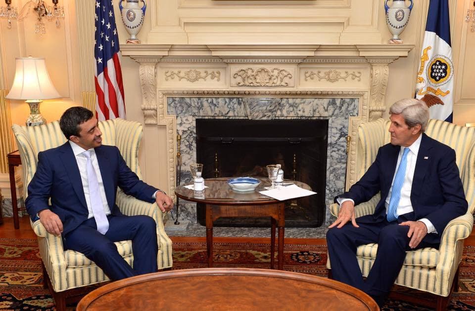  His Highness Sheikh Abdullah bin Zayed Al Nahyan, United Arab Emirates Foreign Minister and United States Secretary of State, John Kerry meet at the U.S. Department of State in Washington, DC to discuss regional and international issues of common interest. الشيخ عبدالله بن زايد وجون كيري يبحثان الأوضاع الإقليمية والدولية ⁦#UAEUSA - July 2016