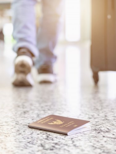 Passport on the ground