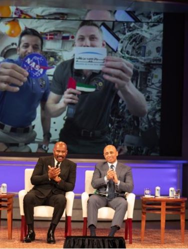 UAE Ambassador and Entertainer Steve Harvey Emcee Out-of-this-World Call with UAE and US Astronauts