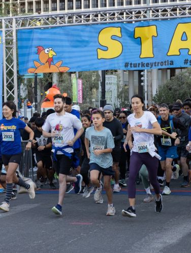 group of people running