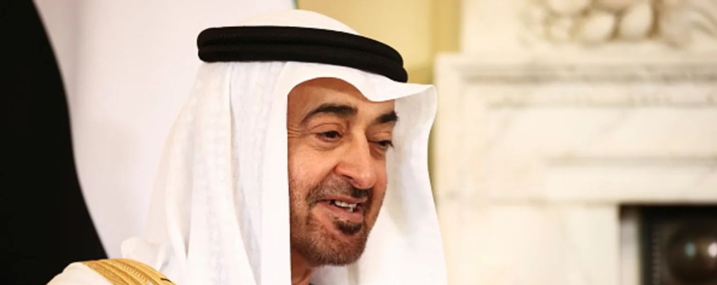 Sheikh Mohammed bin Zayed Al Nahyan, Crown Prince of Abu Dhabi at Downing Street on September 16, 2021 in London, England.