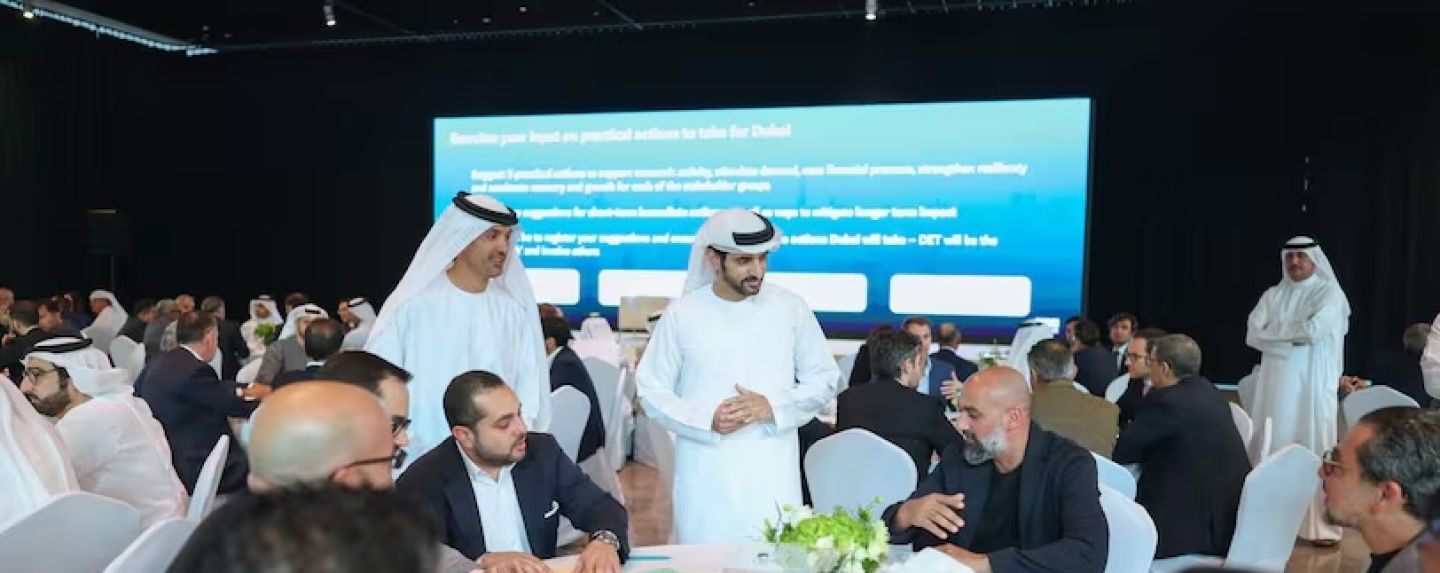 Sheikh Hamdan met 300 Dubai business leaders to discuss efforts to respond to the Iran conflict. Dubai Media Office