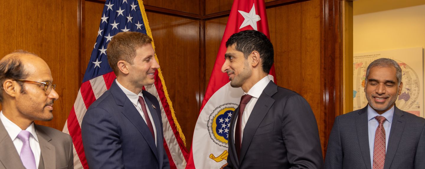 HE Omran Sharaf and Undersecretary Jacob Helberg 