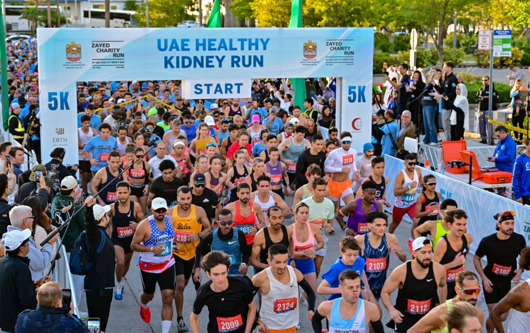 UAE Healthy Kidney 5K returned to Miami on January 31, drawing a record 1,100 runners and raising over $60,000 to support the National Kidney Foundation of Florida (NKFF)