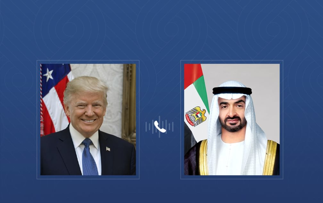 US President Donald Trump and UAE President His Highness Sheikh Mohamed bin Zayed Al Nahyan