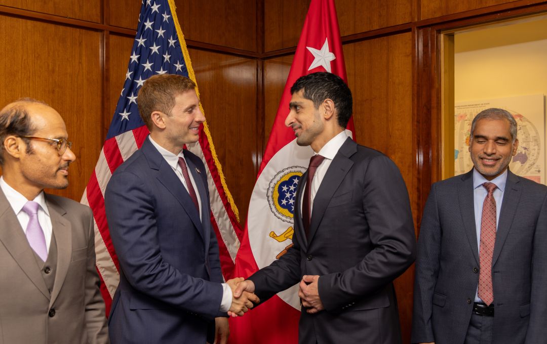 HE Omran Sharaf and Undersecretary Jacob Helberg 